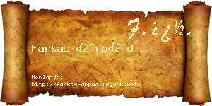 Farkas Árpád névjegykártya