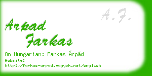 arpad farkas business card